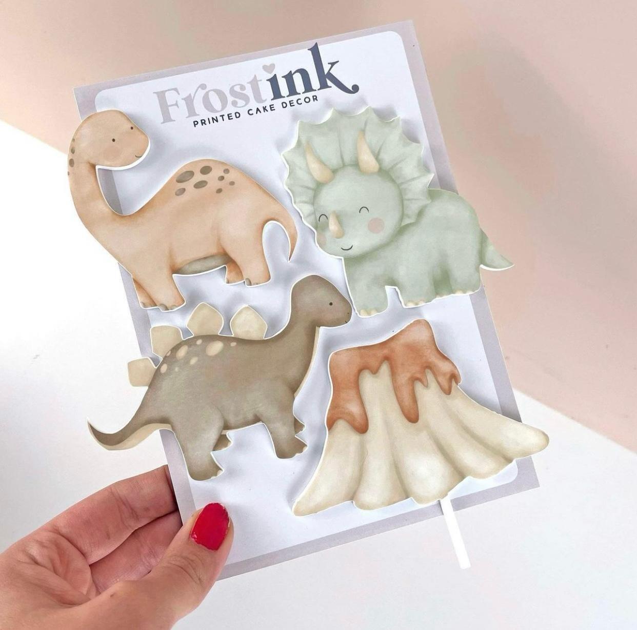 Acrylic Dinosaur Cake Charm Set - Cake charm