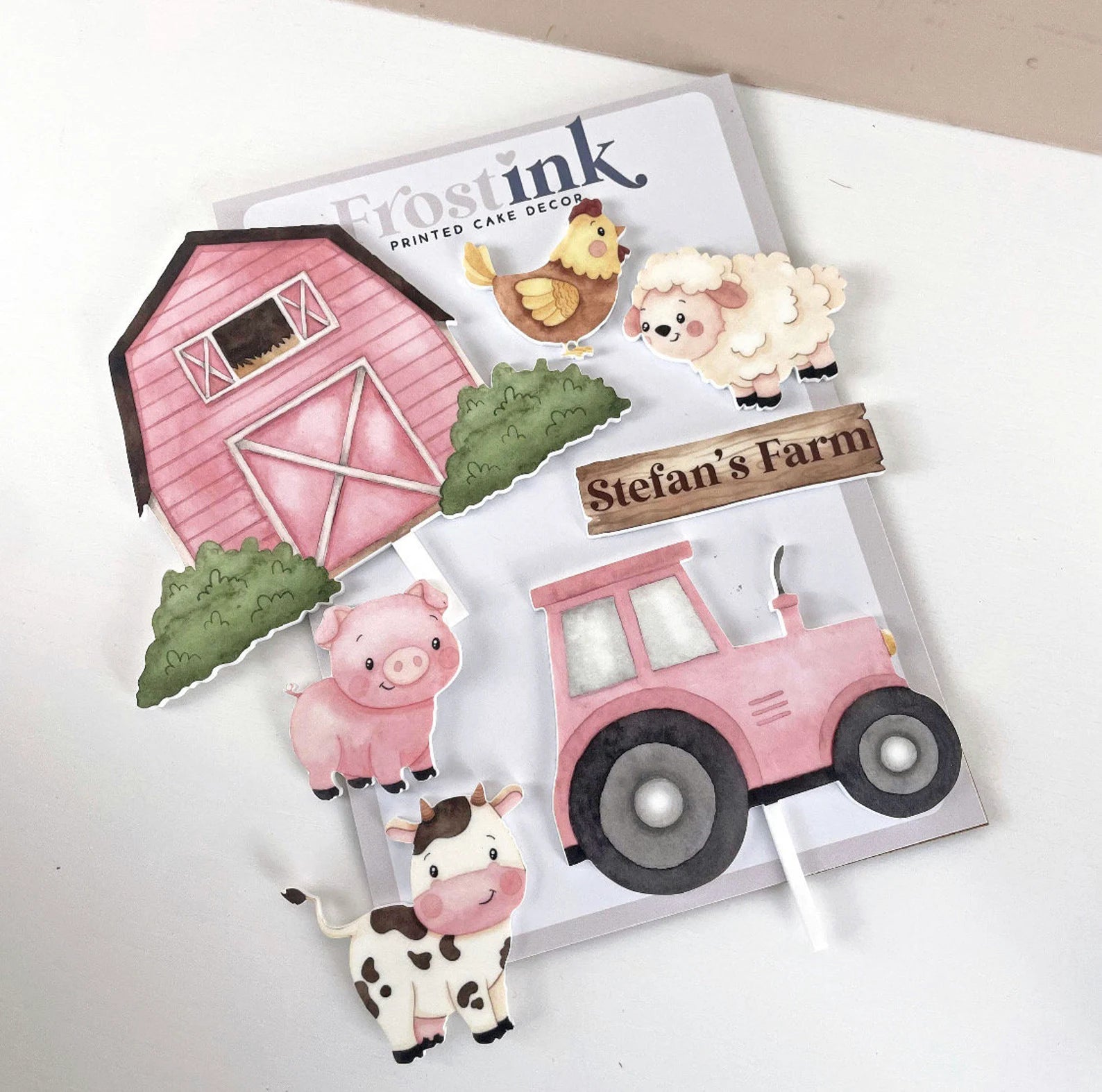 Acrylic Farm Yard Cake Charm Set - Cake Topper