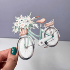 Acrylic Floral Bicycle Cake Charm - Cake charm