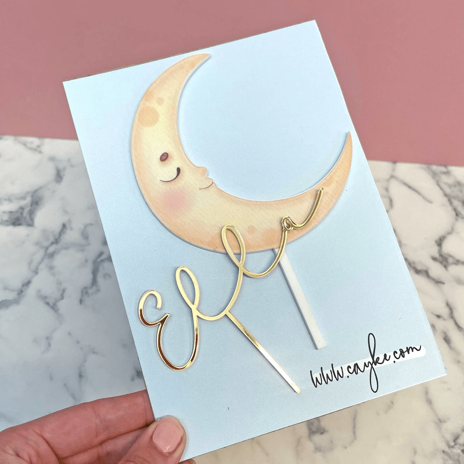 Acrylic Moon and Name Set - Cake Topper