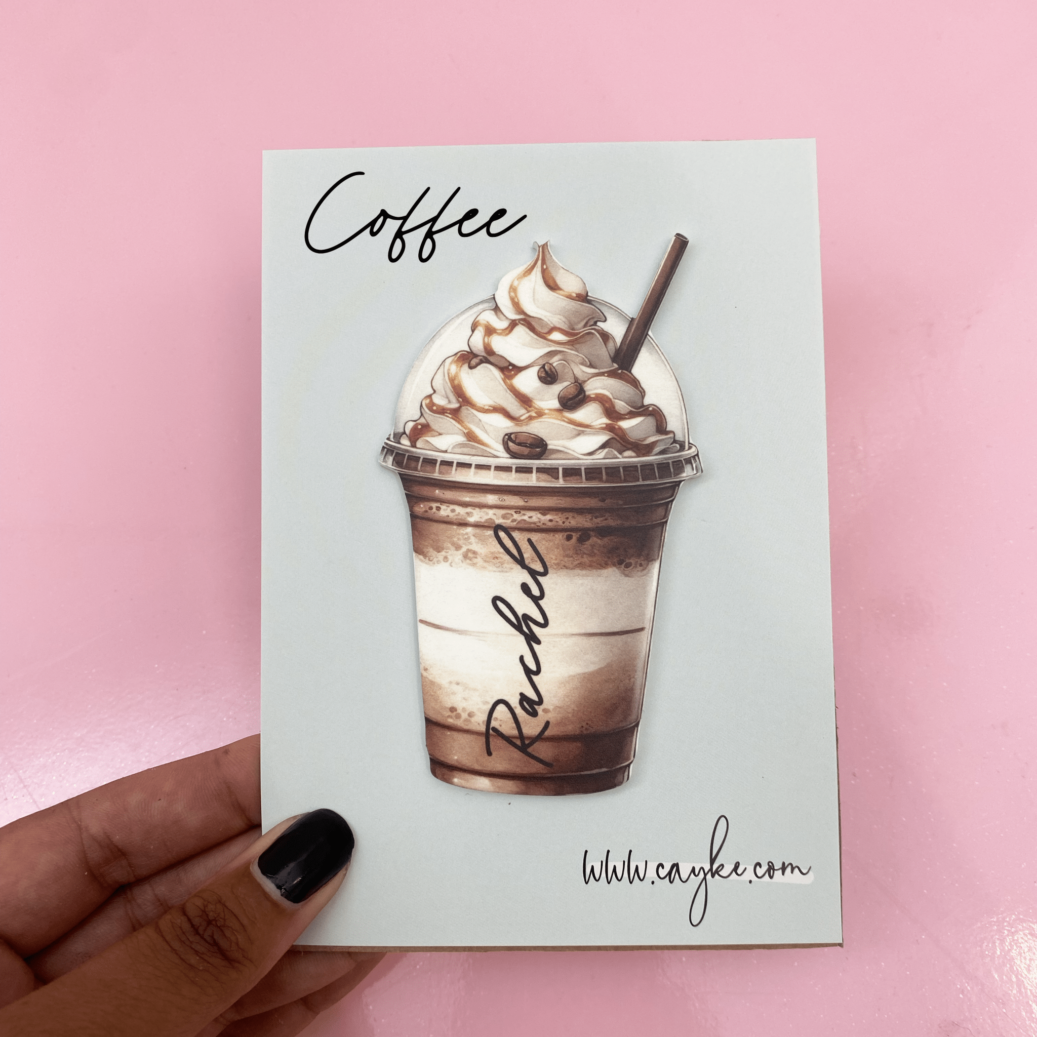 Acrylic Personalised Coffee Take Out Cup Cake Decoration - Cake charm