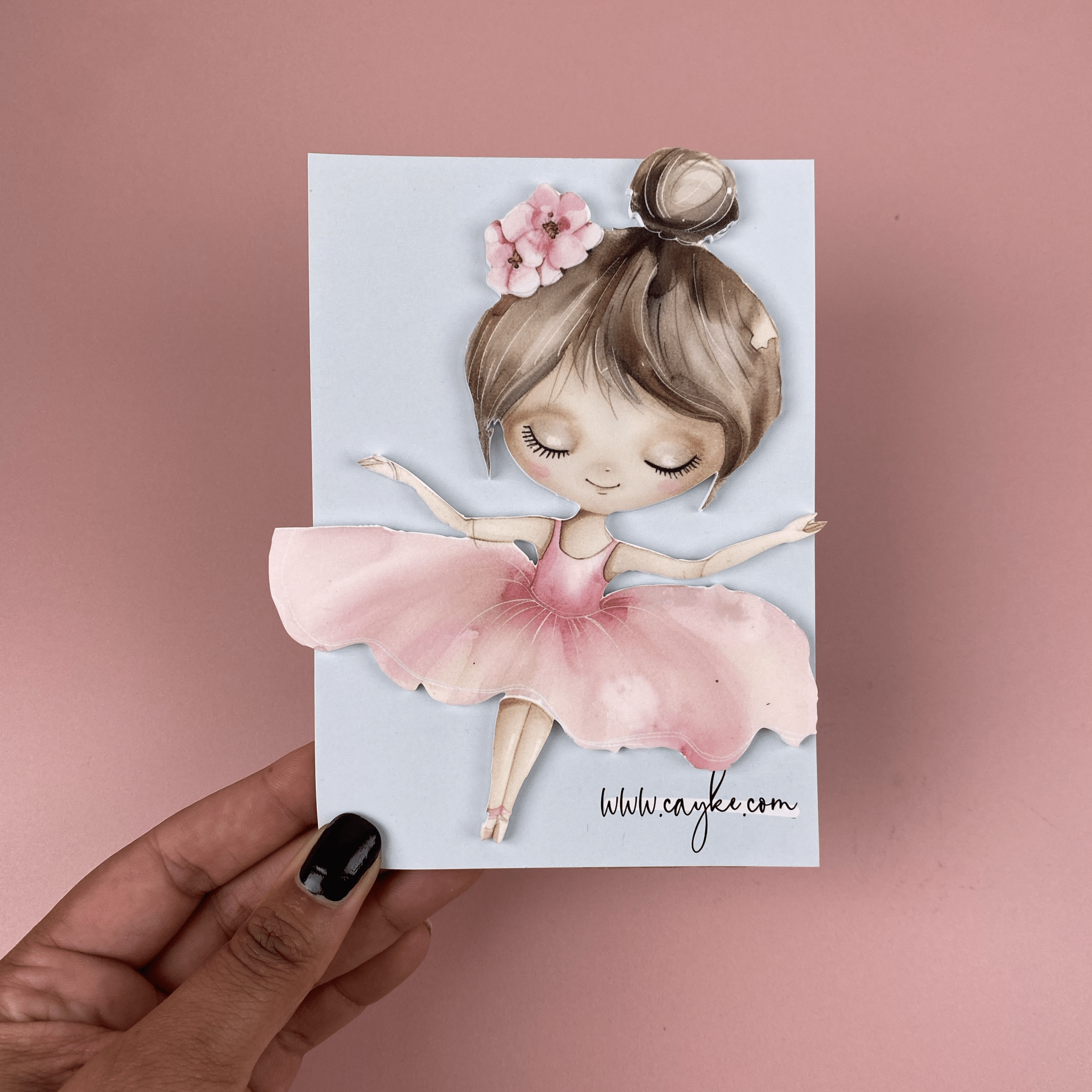 Acrylic Printed Ballerina - Cake charm