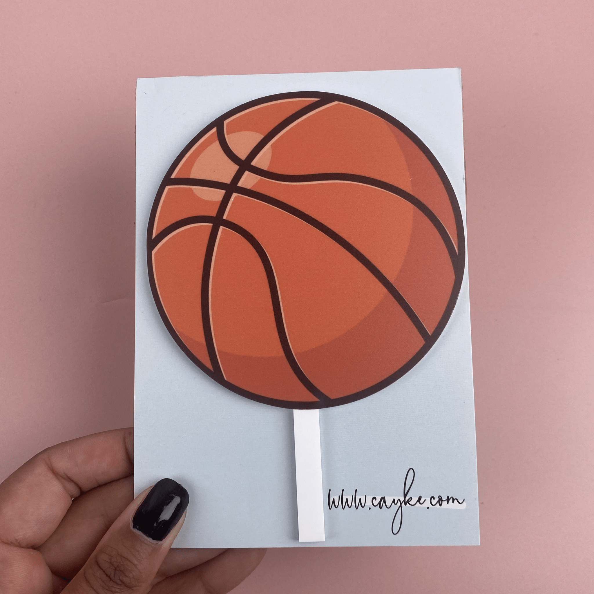 Acrylic Printed Basketball Cake Topper - Cake Topper