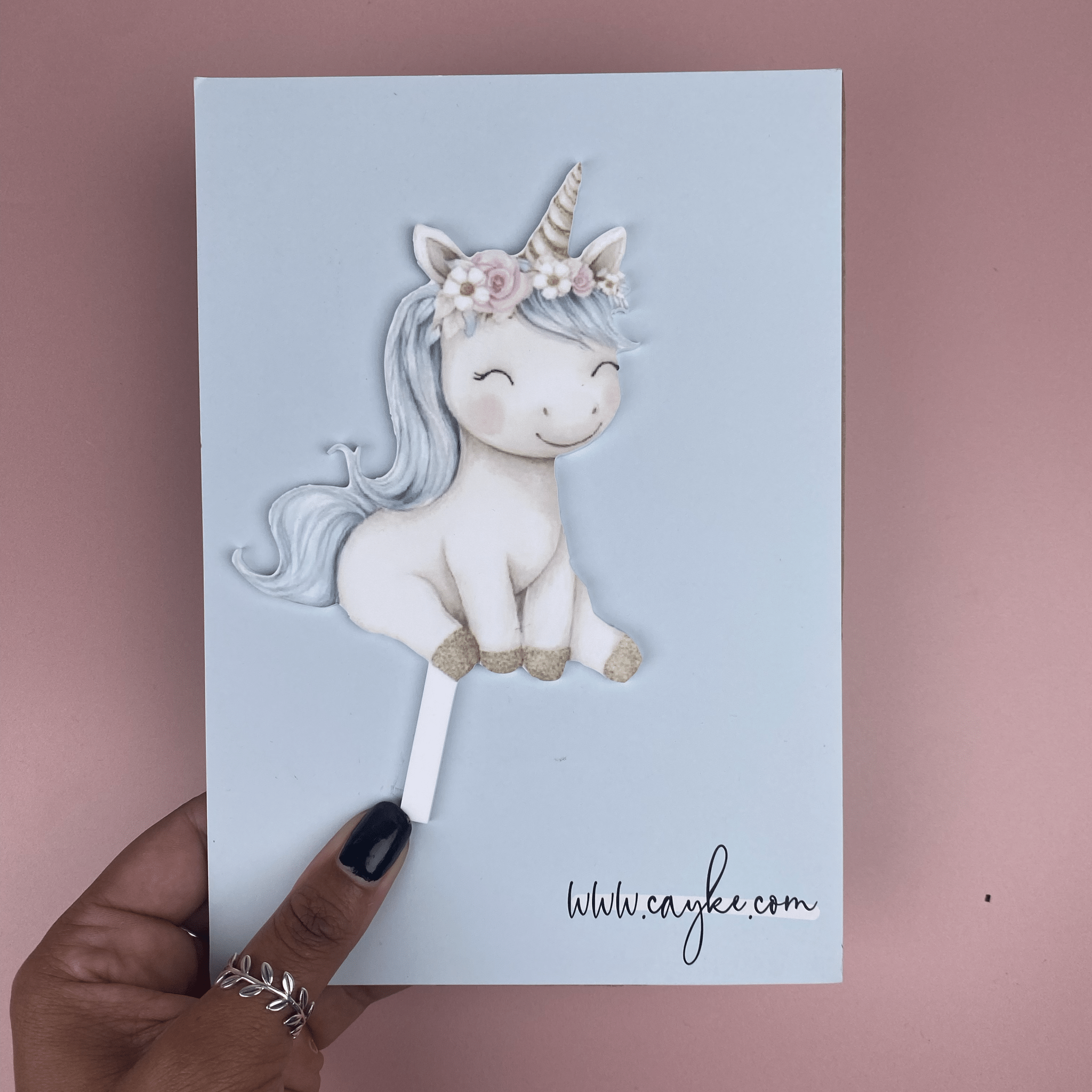 Acrylic Printed pastel Unicorn Cake Topper - Cake Topper