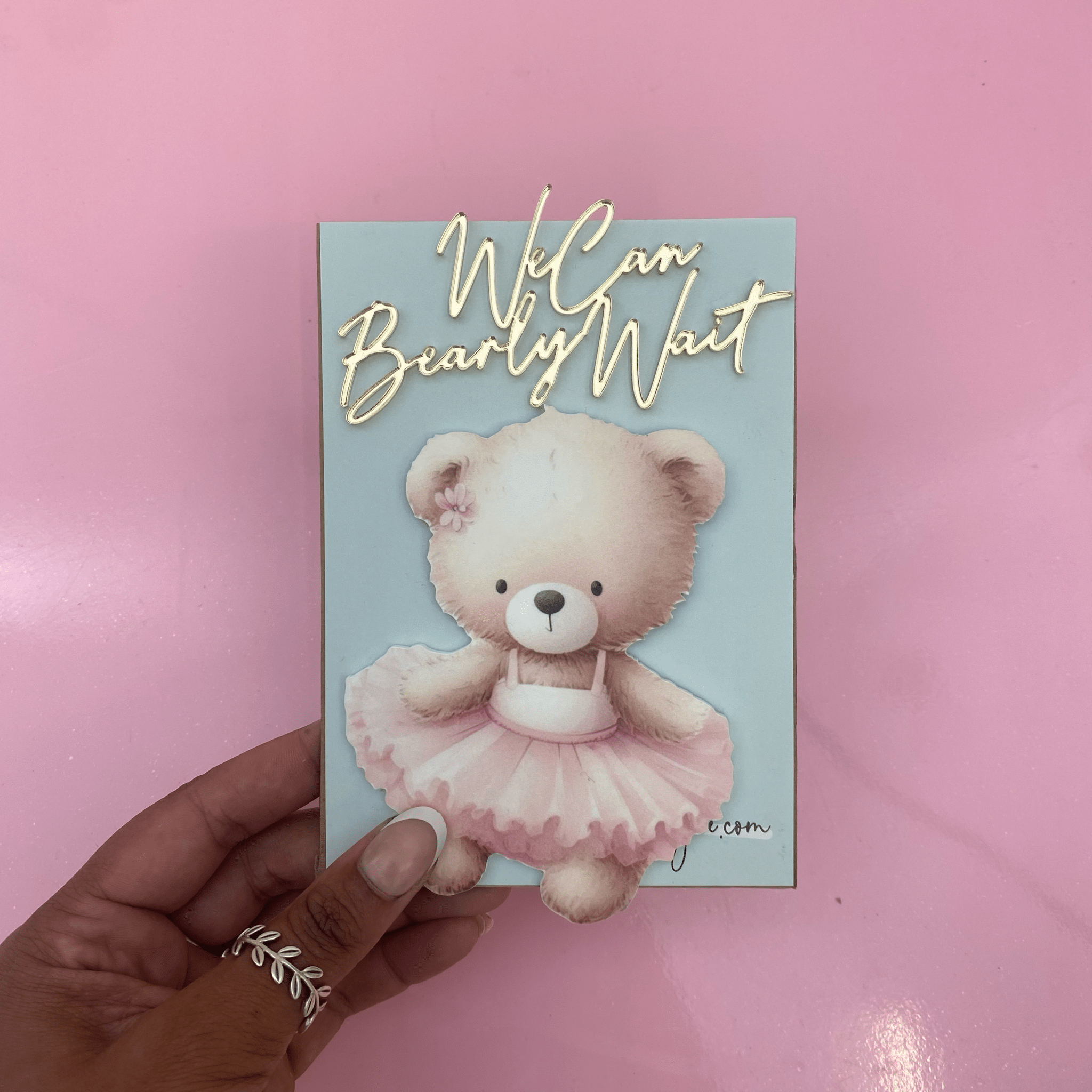 Acrylic Printed Teddy Cake Charm Set - Cake charm