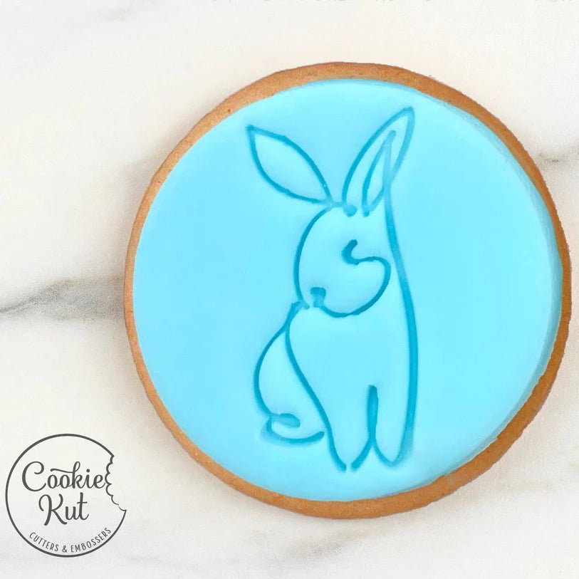 Bunny Line Art Stamp - Easter Fondant Embosser Stamp - Cookie Stamp