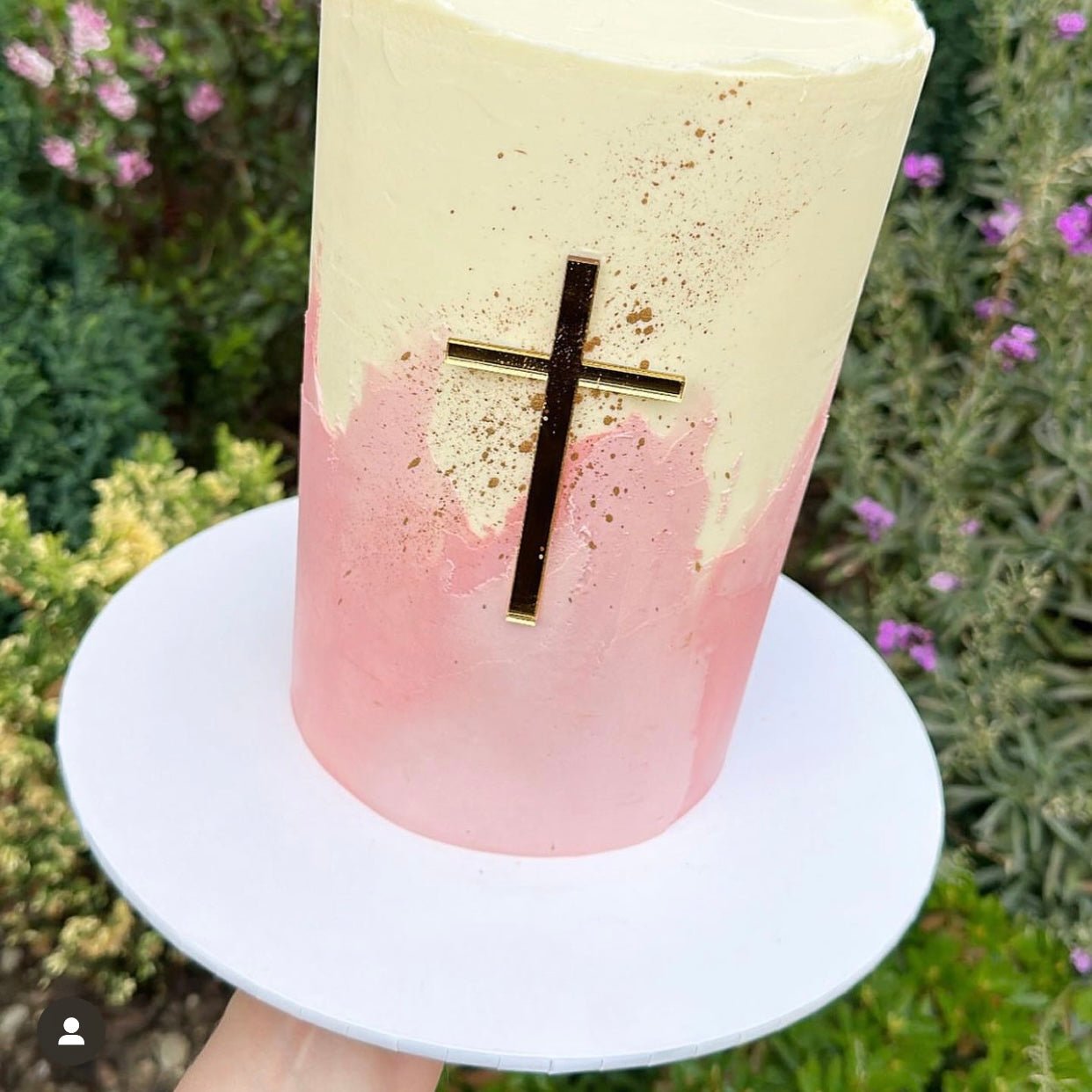 Cross Christening Cake Charm - Cake charm