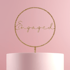 Engaged Circle Cake Topper - Cake Topper