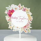 Floral Personalised Baby In Bloom Baby Shower Cake Topper Decoration - Cake Topper