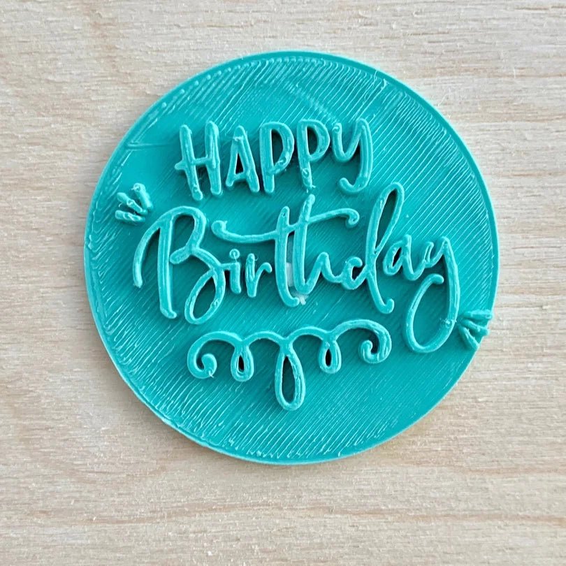 Happy Birthday Embosser Stamp - Style 3 - Cookie Stamp