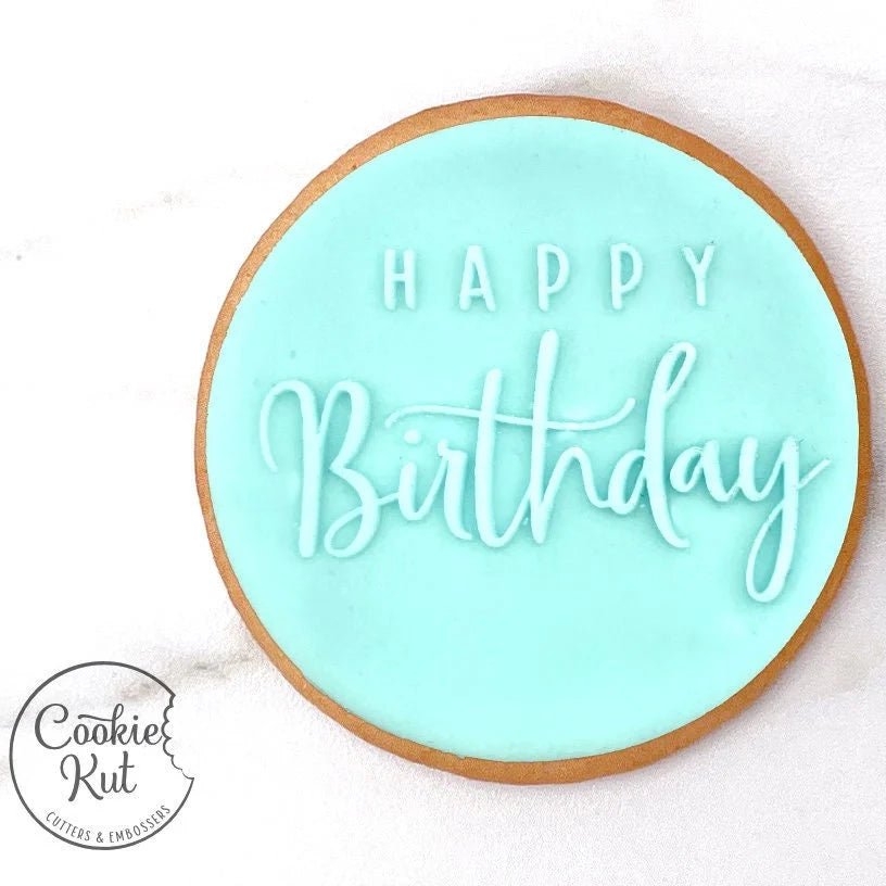 Happy Birthday Style 5 - Reverse Embosser Stamp - Cookie Stamp