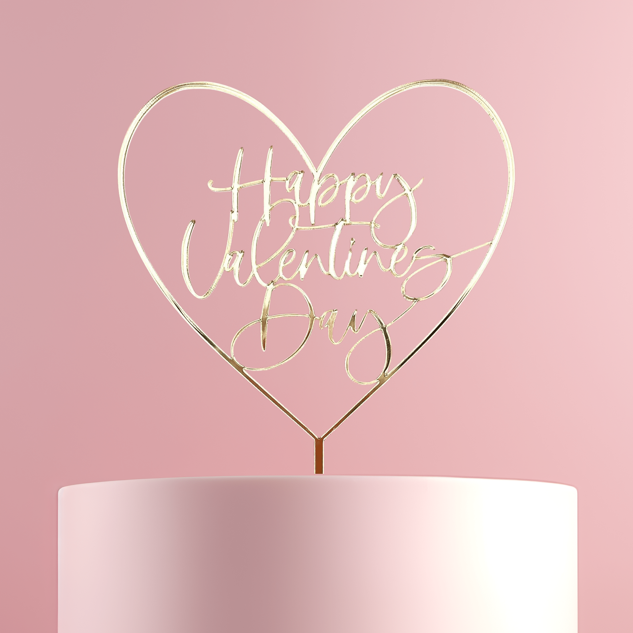 Heart Happy Valentines Day Cake Topper - Cake Topper