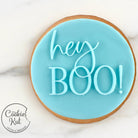 Hey Boo -Halloween Fondant Reverse Embosser Stamp - Cookie Stamp