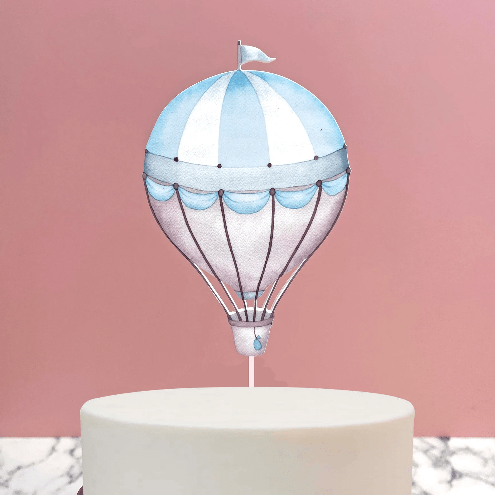 Hot Air Balloon Acrylic Cake Topper - Cake Topper