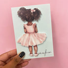 Little Curly Brown Haired Acrylic Girl Cake Charm - Cake charm