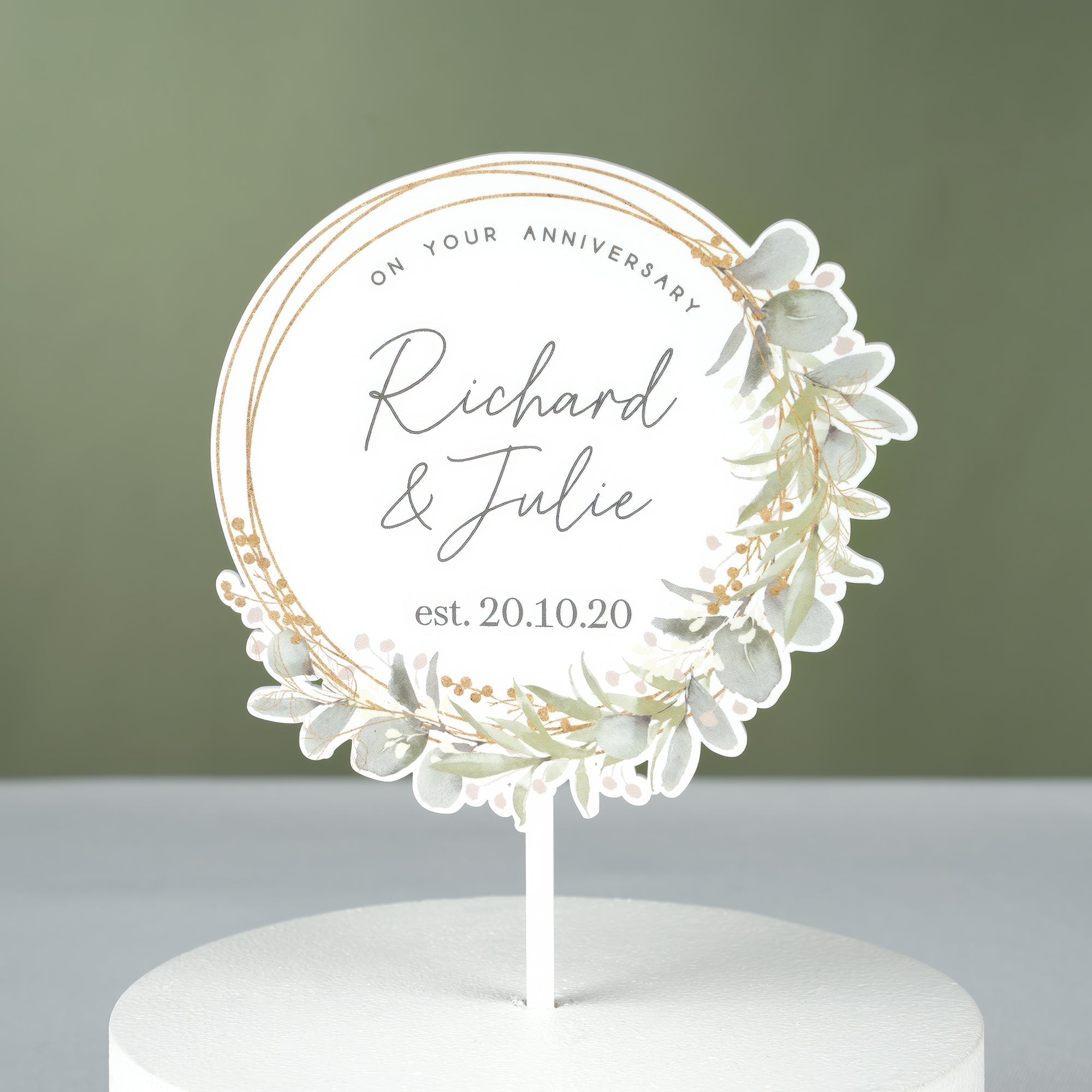 Personalised Acrylic Anniversary Cake Topper Decoration - Cake Topper