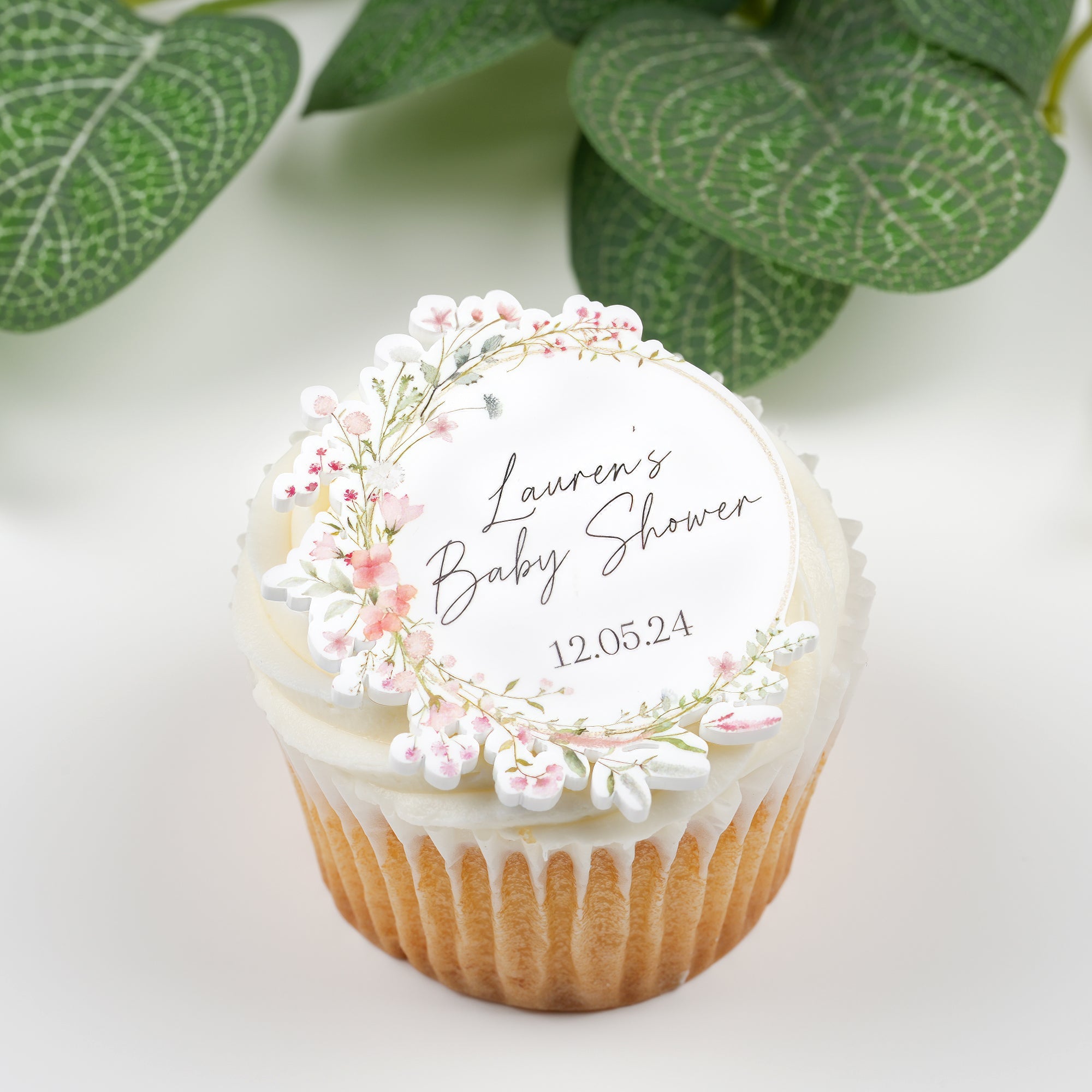 Personalised Acrylic Baby Shower Cupcake Charm Decorations - Cupcake Topper