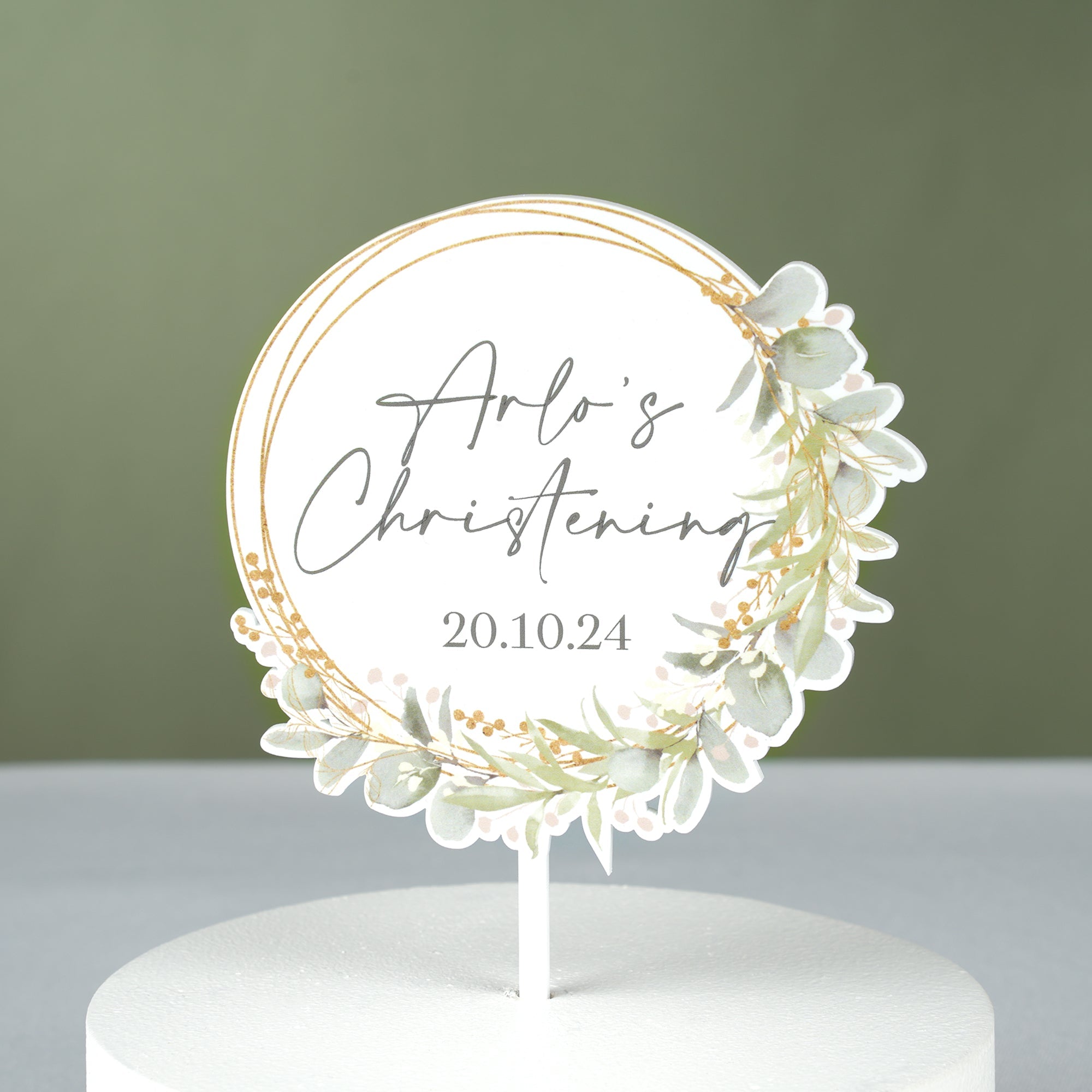 Personalised Acrylic Christening Cake Topper Decoration - Cake Topper