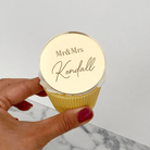 Personalised Engraved 'Mr & Mrs' Cupcake Toppers - Cupcake Topper