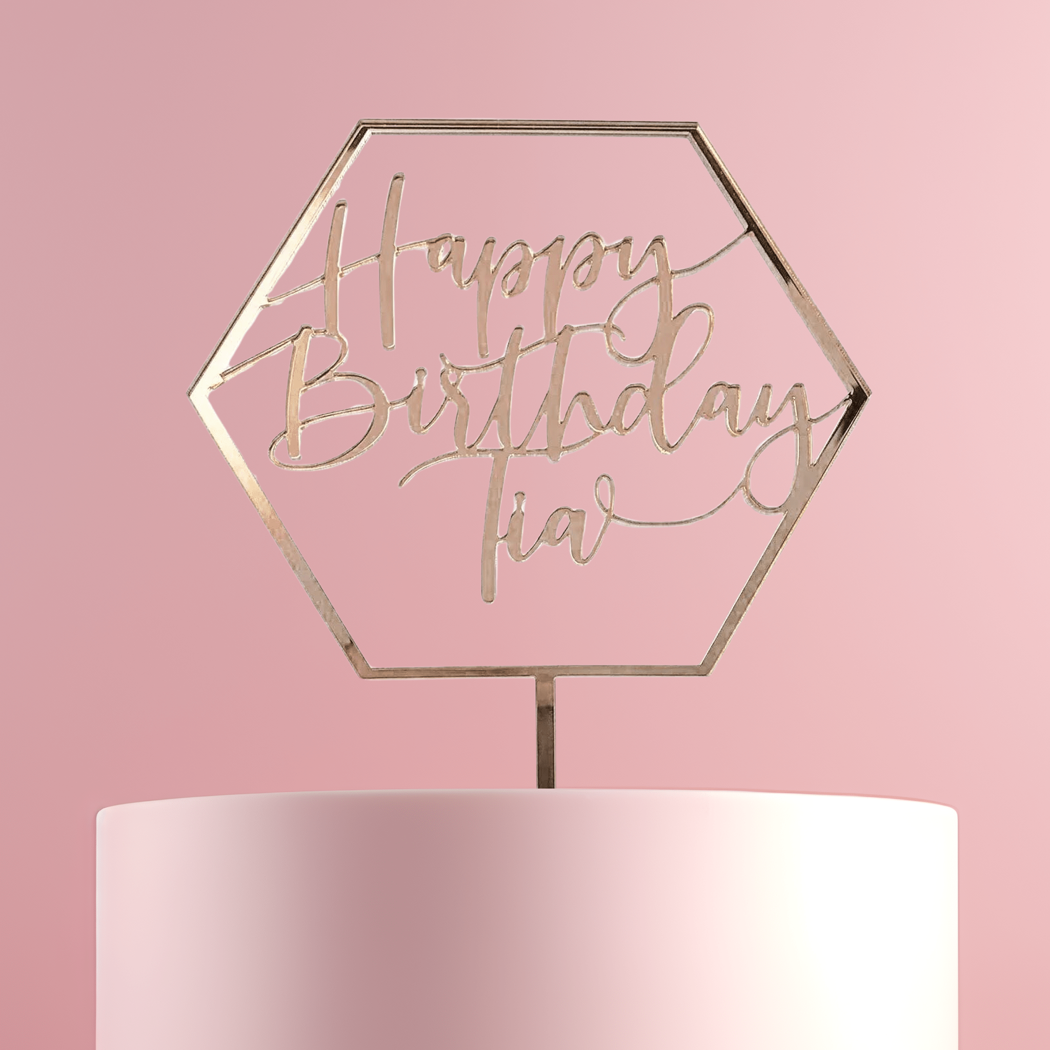 Personalised Hexagon Birthday cake topper - Cake Topper