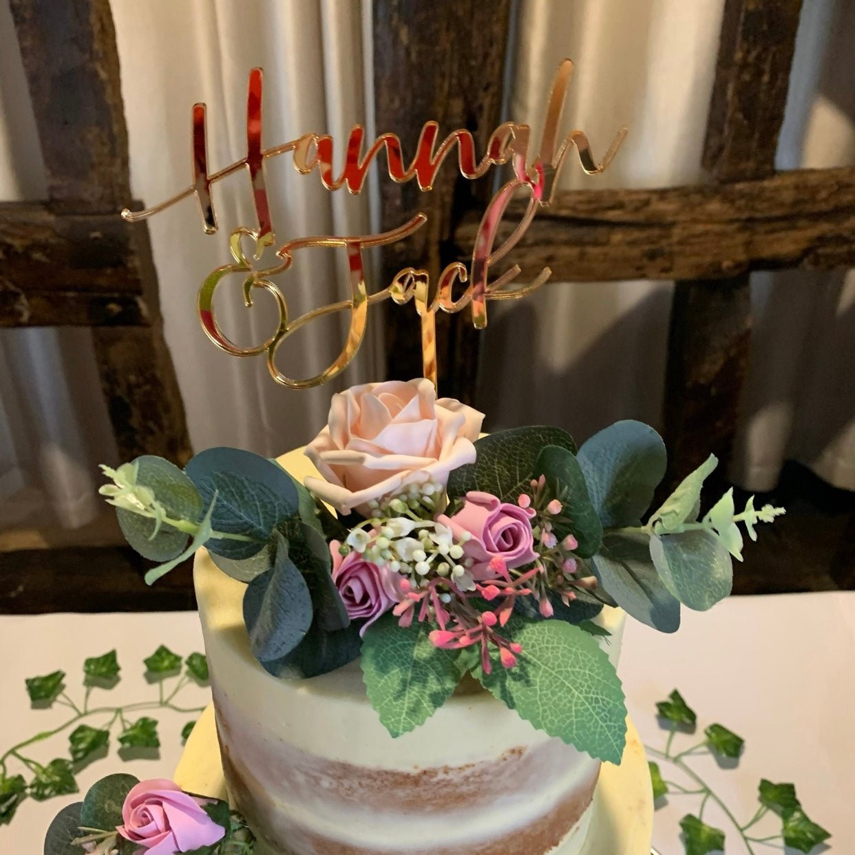 Personalised wedding Cake Acrylic Topper - Cake Topper