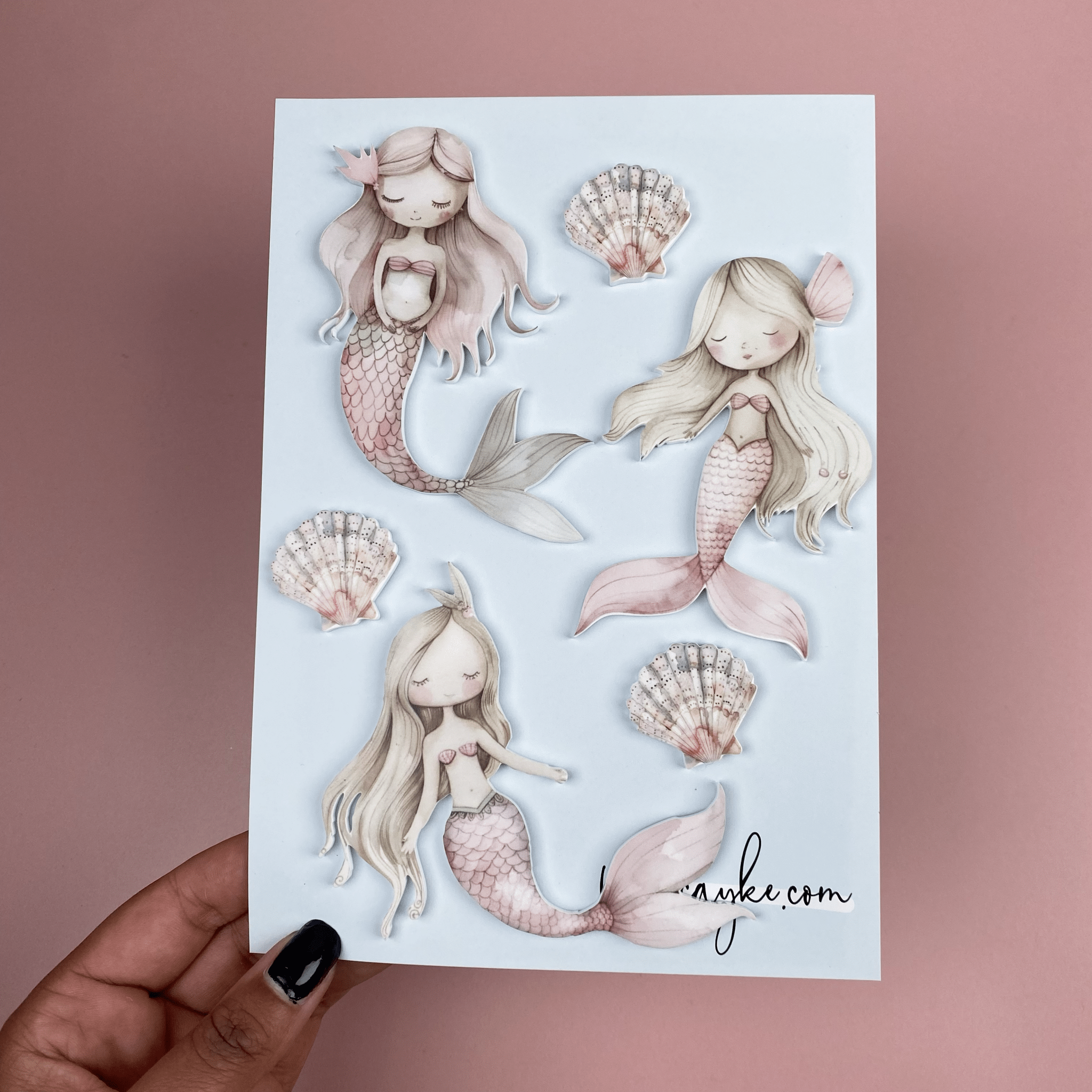 Pink Mermaid Cake Charm Set - Cake charm