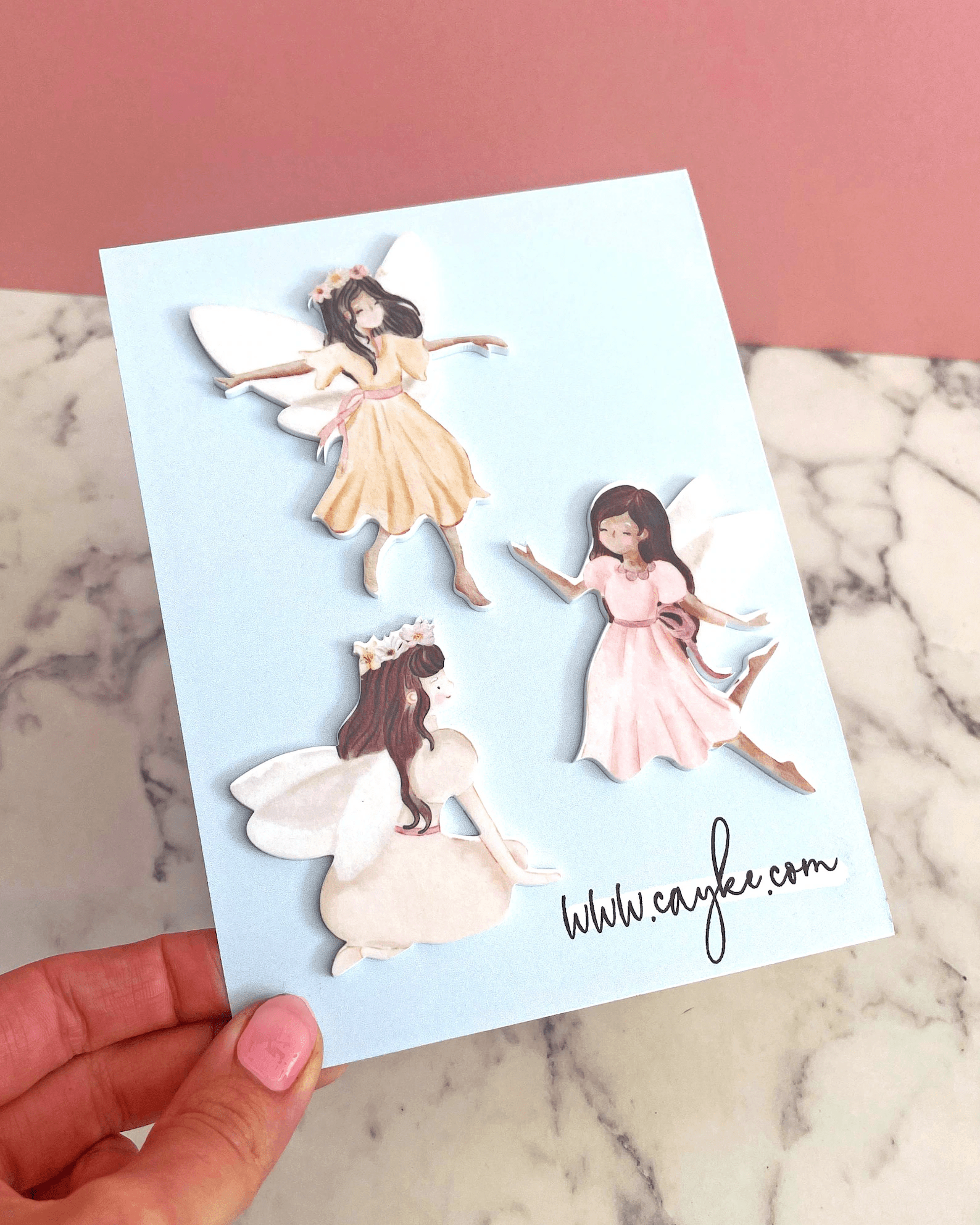 Printed Acrylic Fairy Topper Set - Cake charm