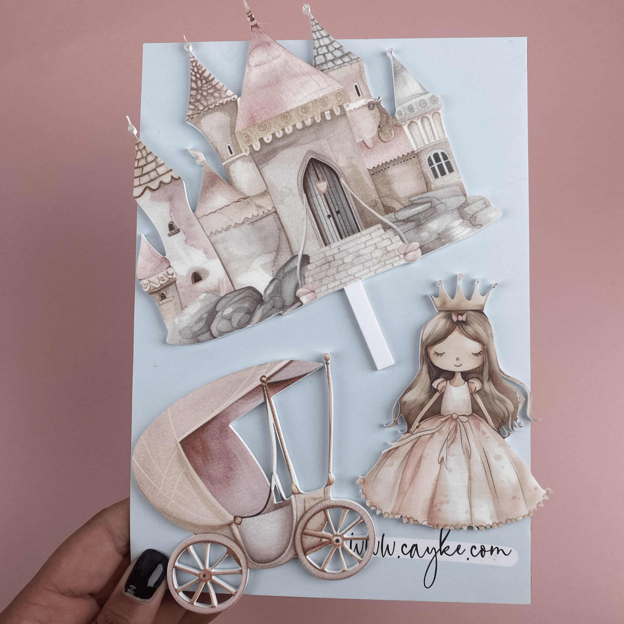 Printed Acrylic Princess Cake Topper And Charm Set - Cake charm