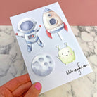 Printed Acrylic Space Man Cake Charm - Cake charm