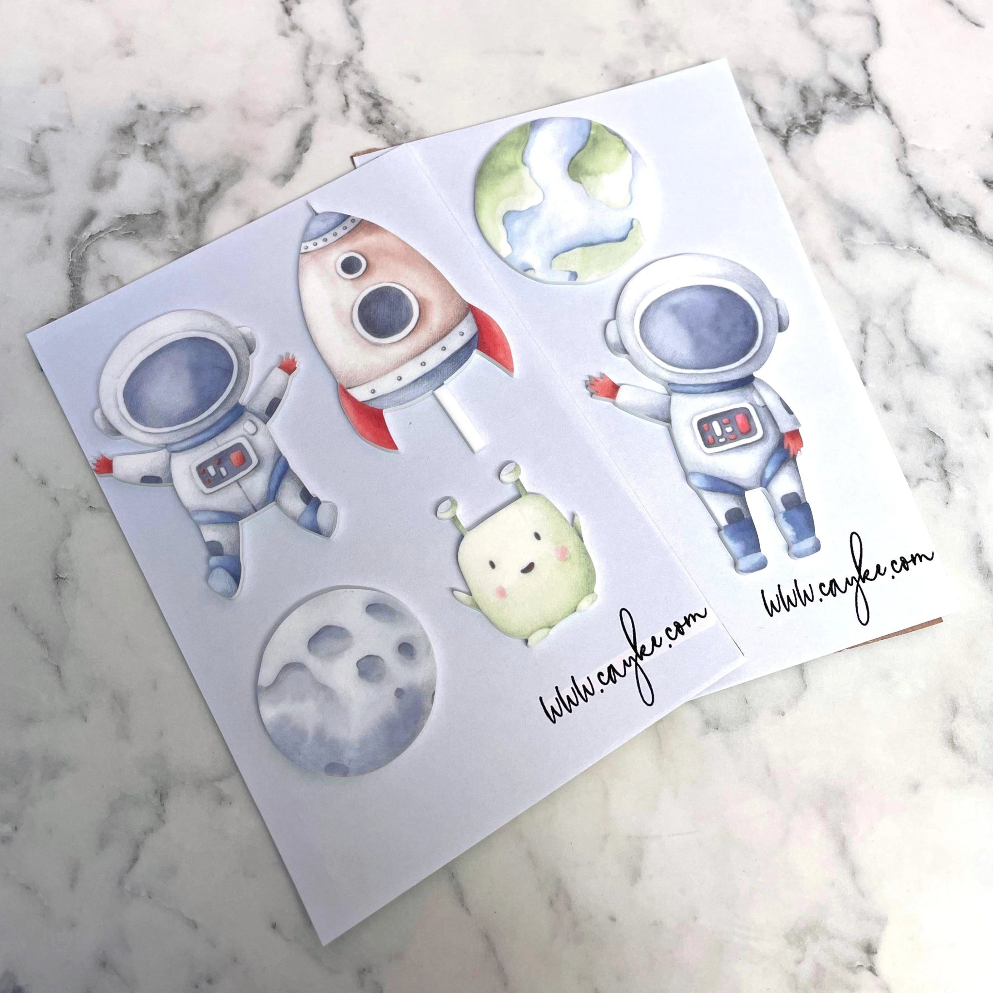 Printed Acrylic Space Man Cake Charm - Cake charm