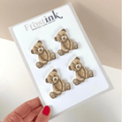 Printed Acrylic Teddy Bear Set Of Cake Charms - Cake charm
