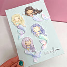 Printed Acrylic x4 Mermaid Cake Charm - Cake charm