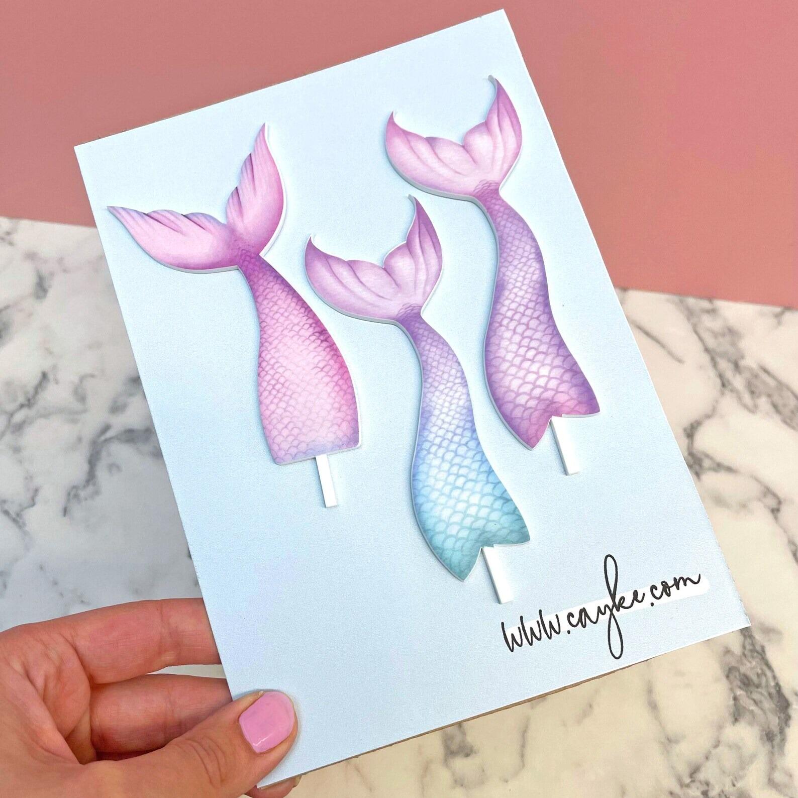 Printed Mermaid Topper Set - Cake Topper