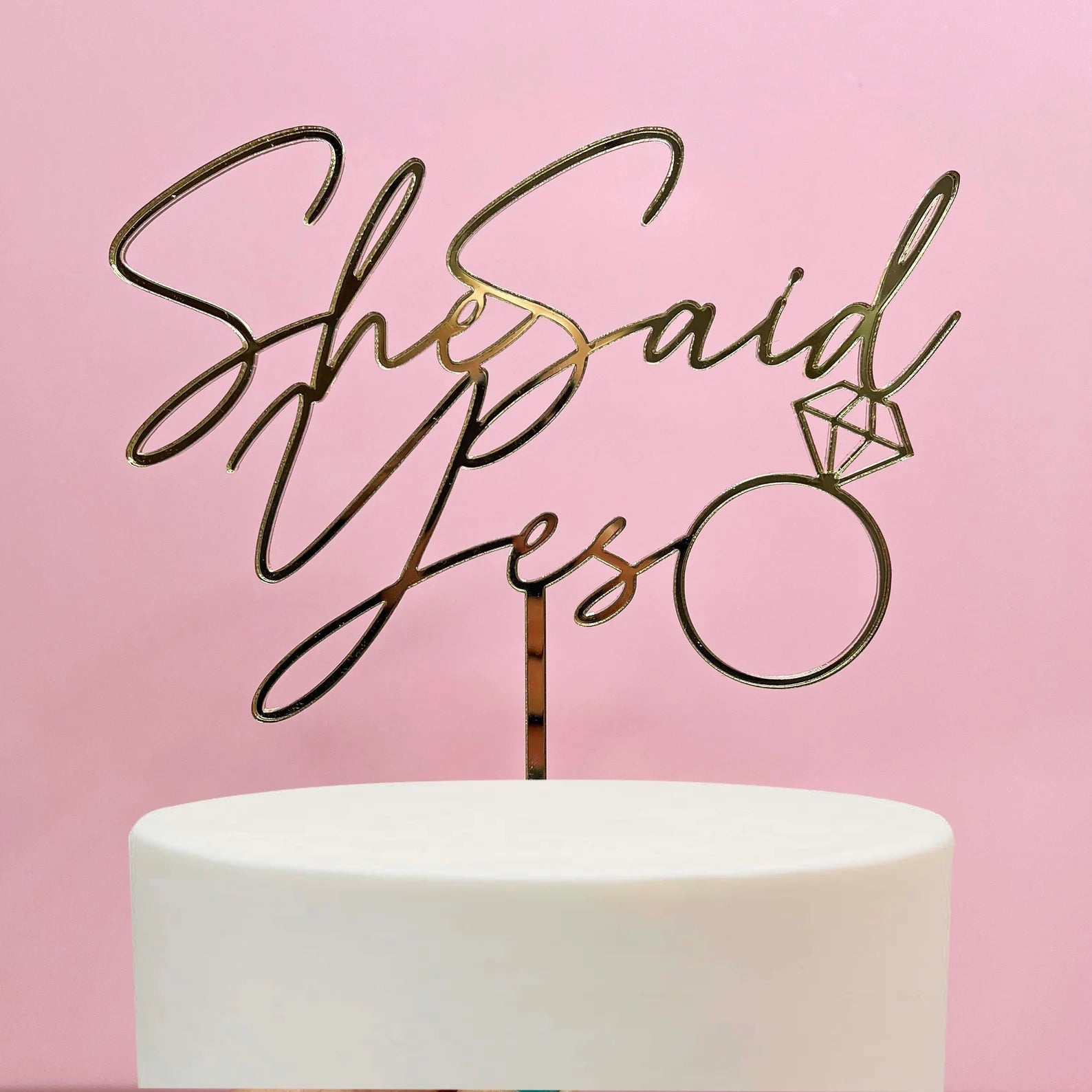 She Said Yes Cake Topper - Cake Topper