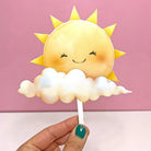 Sun and Cloud Acrylic Cake Topper - Cake Topper
