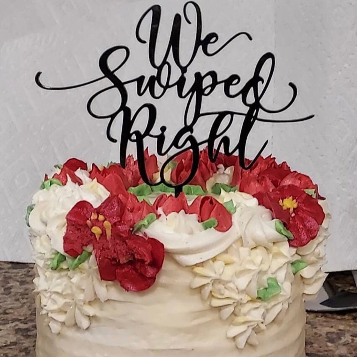 We Swiped Right, Wedding Cake Topper - Cake Topper